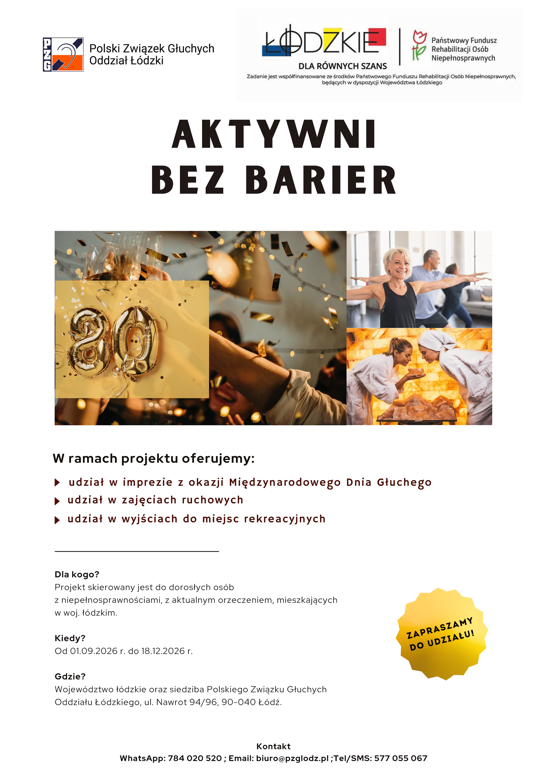 Plakat projektu Aktywni bez barier